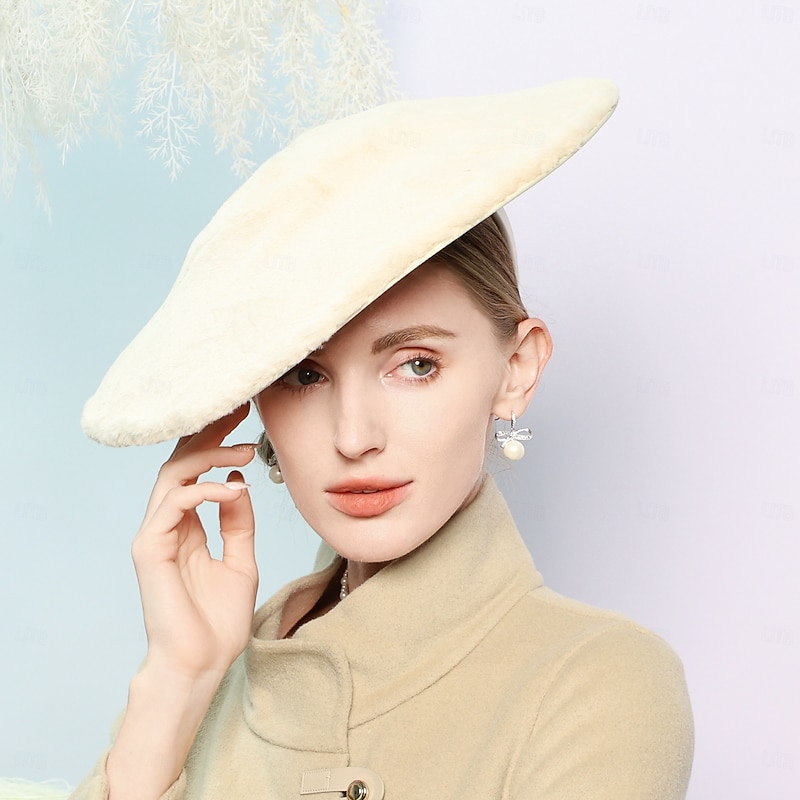 Hats Fiber Bowler / Cloche Hat Top Hat Wedding Tea Party Elegant Wedding With Pure Color Splicing Headpiece Headwear