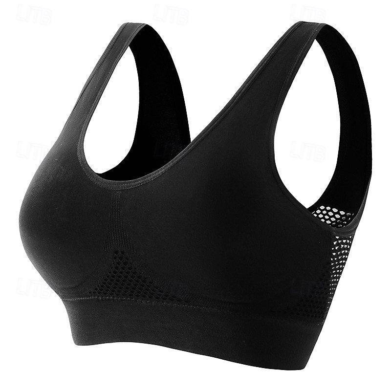 Women's Light Support Sports Bra Running Bra Open Back Bra Top No Padded Fitness Leisure Sports Running Breathable Lightweight Soft Black White Pink Solid Colored2