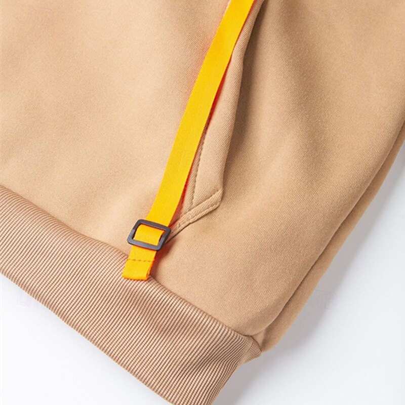 Men's Hoodie Tracksuit Sweatsuit Quarter Zip Hoodie Black Navy Blue Khaki Light Grey Hooded Half Zip Plain Pocket 2 Piece Sports & Outdoor Daily Holiday Polyester Streetwear Basic Casual Spring4