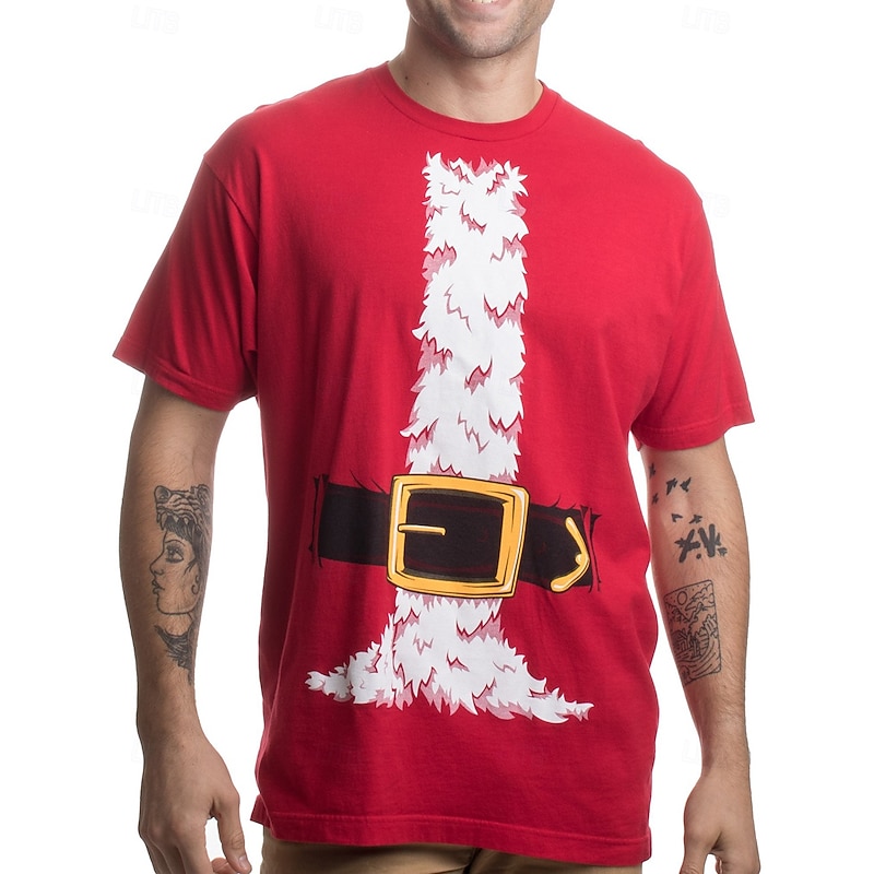 Christmas Santa Claus Santa Suits T-shirt Ugly Christmas Shirt 3D Christmas Graphic Funny For Couple's Men's Women's Adults' Christmas Carnival 3D Print Party Festival4