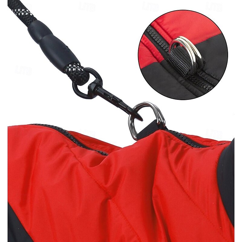 Dog Coat Jacket Puffer Jacket with Harness Waterproof Windproof Warm Outdoor Dog Clothing for Small Medium Large2