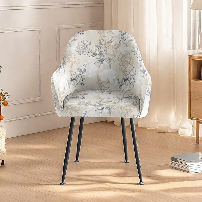 Floral Printed Office Chair Cover Stylish and Stretchy Slipcover Durable Furniture Protector for a Comfortable and Elegant Workspace Decor