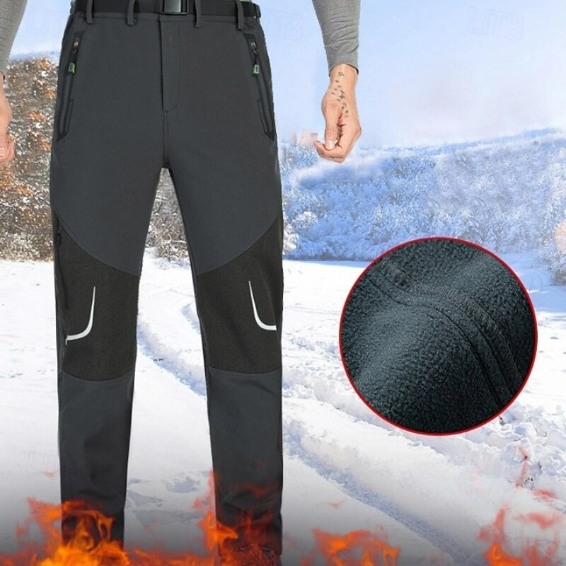 Men's Cargo Pants Fleece Pants Softshell Pants Combat Trousers Snow Pants Pocket Elastic Waist Reflective Strip Plain Waterproof Wearable Full Length Sports Outdoor Daily Classic Style Casual / Sporty2