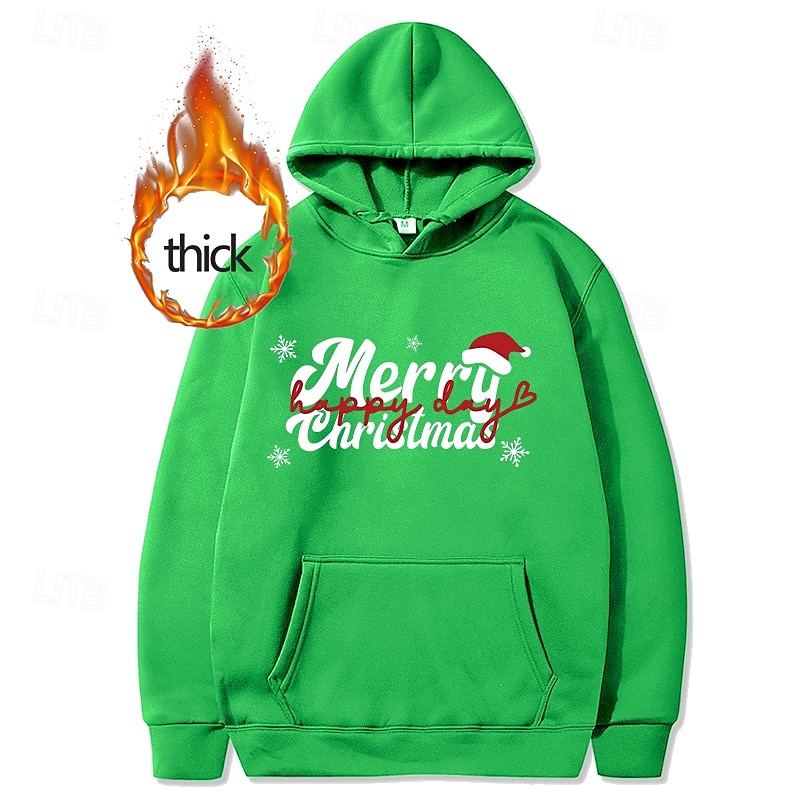 Christmas Santa Claus Puppy Fleece Hoodies Funny Christmas Hoodie Christmas Front Pocket Graphic For Couple's Men's Women's Adults' Christmas Carnival Hot Stamping Party Casual Daily4
