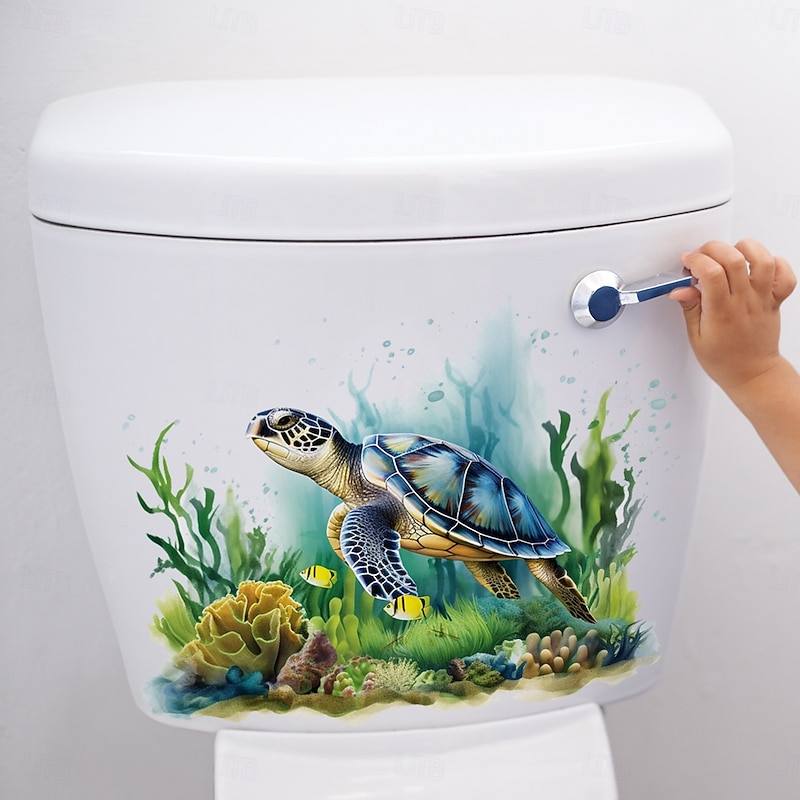 Cartoon Animal Turtle Wall Decal For Toilet Seat Cover, Home Decoration2