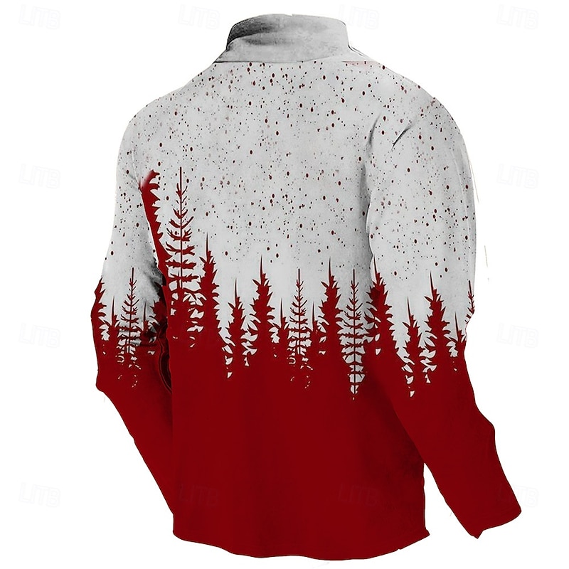 Christmas Men's Trees Deer Sweatshirts Sweatshirt Sweatshirt Zip Sweatshirt Quarter Zip Sweatshirt Long Sleeve Sweatshirt Half Zip Zip Quarter Zip Vacation Daily Party 3D Printing Christmas Vacation4
