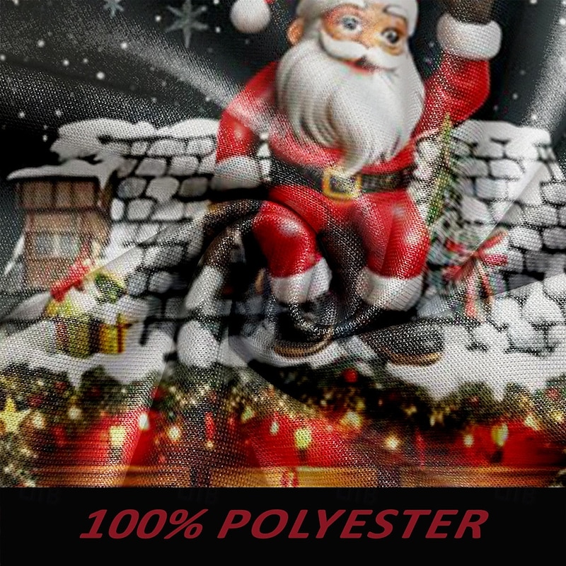 Christmas Men's Santa Claus 3D Hoodies Santa Claus Fashion 3D Print Holiday Vacation Streetwear Hoodies Black Hooded Print Front Pocket Spring &  Fall Designer shirt3