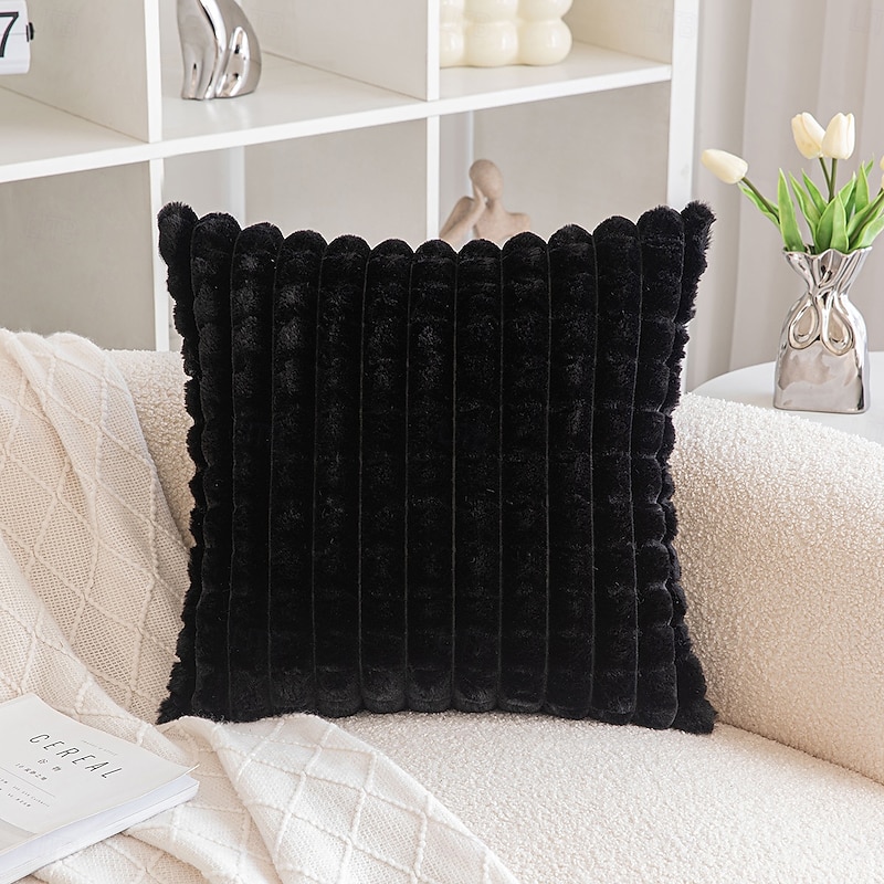 Decorative Toss Pillows Cover Soft Plush 1PC Soft Square Cushion Case Pillowcase for Bedroom Livingroom Sofa Couch Chair2