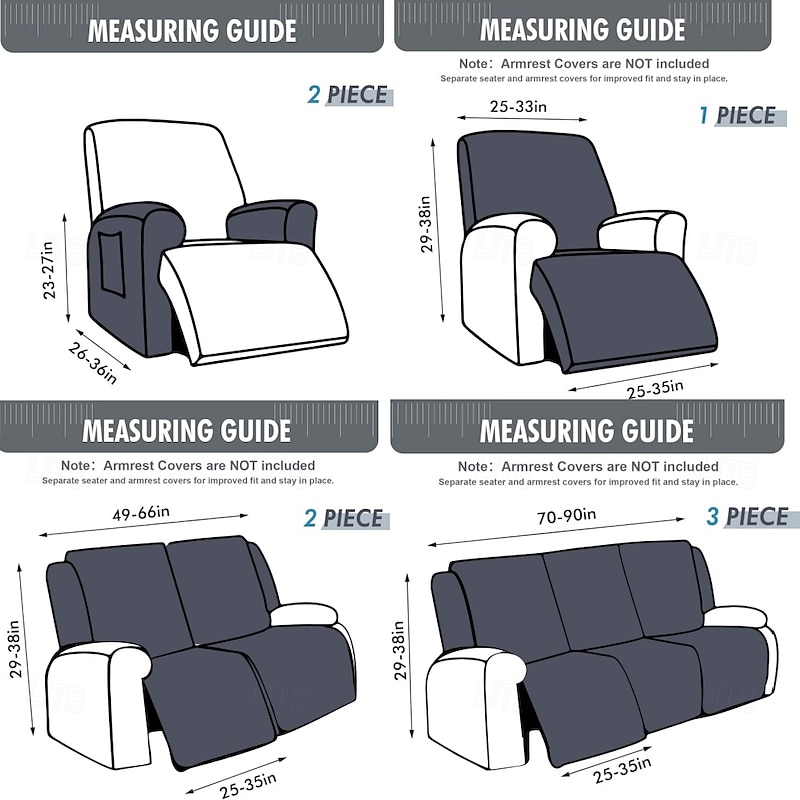 100% Waterproof Recliner Covers, 1 Pieces Stretch Recliner Sofa Slipcovers Washable Cover for Reclining Chair for Pets, Dogs, Kids2