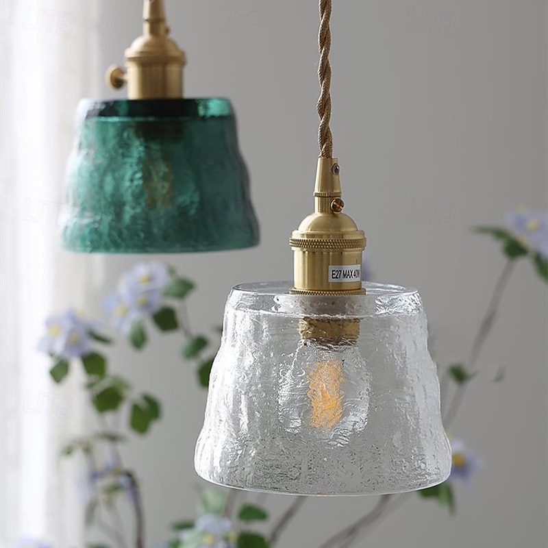 Mini Clear Glass Pendant Light with Switch Small Vintage Rustic Pendant Lamp Retro Farmhouse Pendant Light Fixture Decorative Pendant Lighting for Hallway Bedside Over Table2
