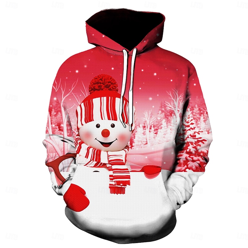 Christmas Santa Claus Christmas Trees Hoodie Anime Cartoon 3D Graphic Prints Printing Harajuku Graphic For Men's Women's Adults' Back To School