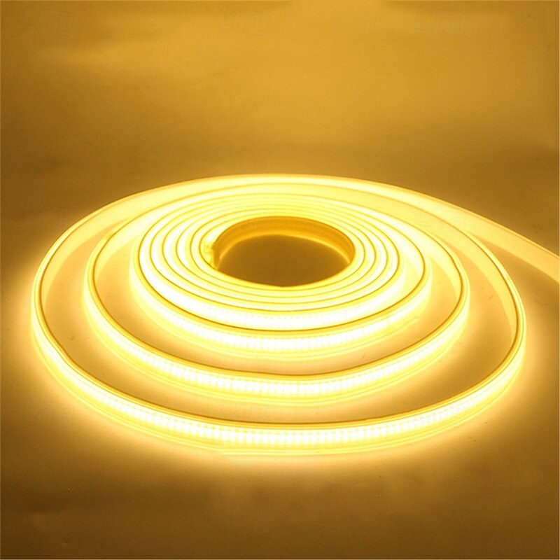 COB LED Strip Lights, 360 LEDs/m Waterproof Outdoor Decor, Flexible High-Brightness Ribbon Light, 3000K/4000K/6000K, 220V4