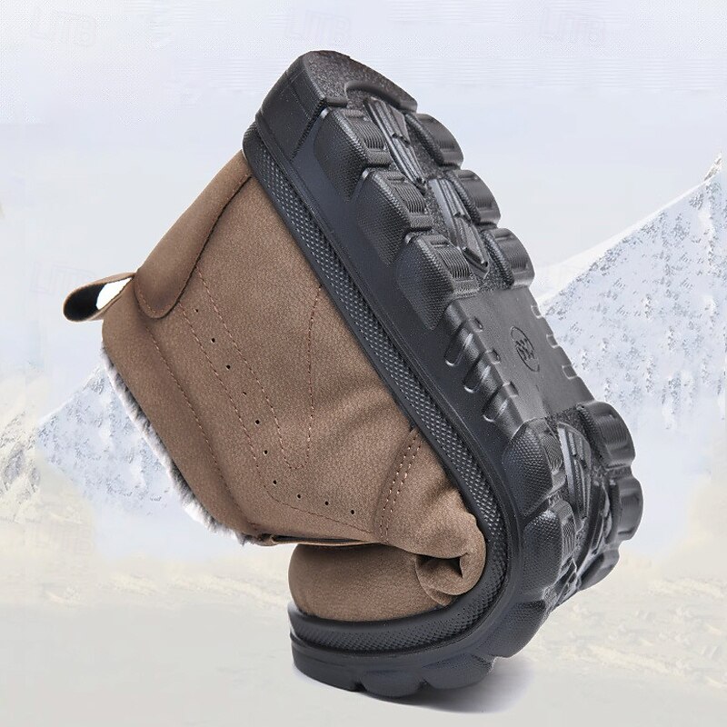 Men's Fur-Lined Winter Ankle Boots – Slip-On Waterproof Warm Shoes for Outdoor and Casual Wear4
