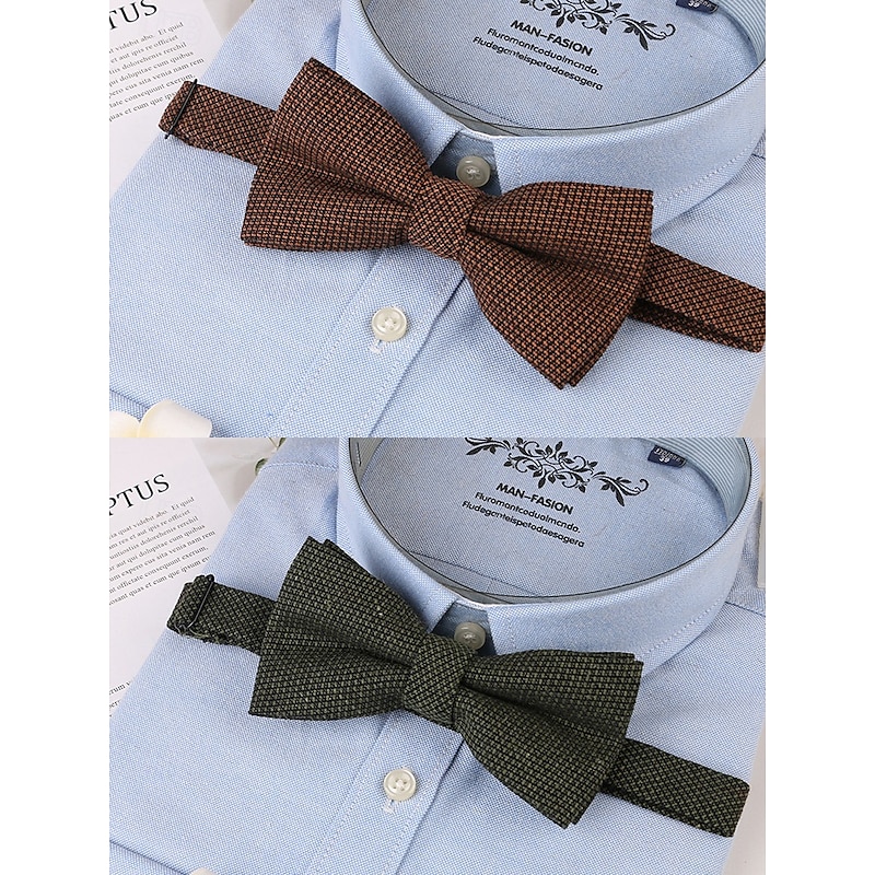 Men's Vintage Textured Bow Ties - Classic Adjustable Formal Ties in Assorted Colors for Weddings, Parties, and Business Attire2