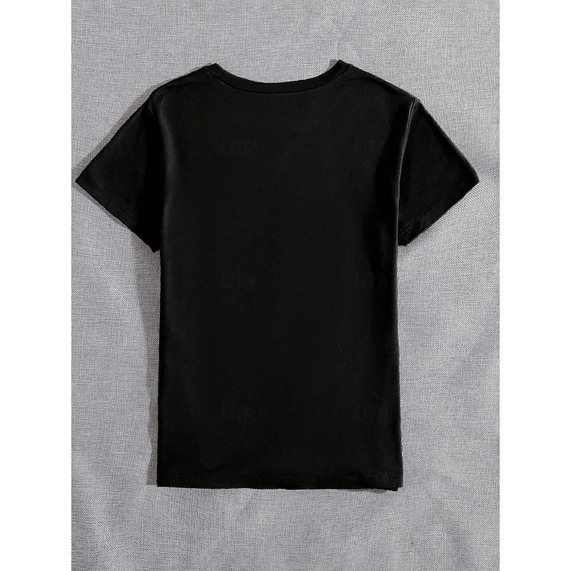 Women's T Shirt Animal Color Gradient Fashion Casual Short Sleeve Crew Neck Regular Tops Daily Print Black Fall Winter3