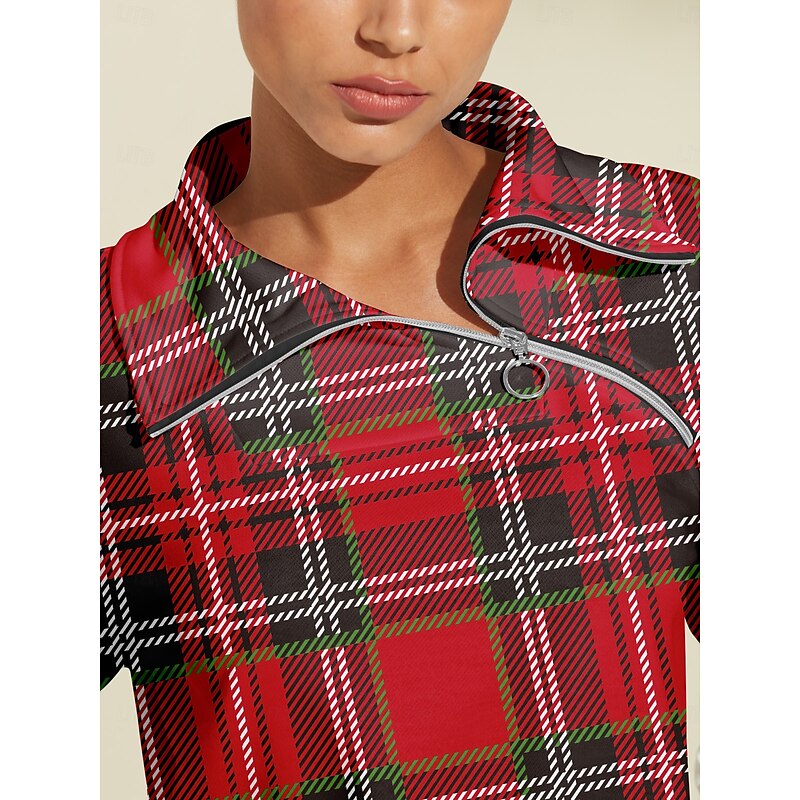 Women's Golf Pullover Sweatshirt Red Long Sleeve Top Ladies Golf Attire Clothes Outfits Wear Apparel3