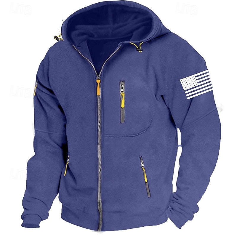 Men's Graphic Prints National Flag Hoodies Long Sleeve Sweatshirts  Hooded Fashion Daily Vacation Going out Spring &  Fall Gray 4 Gray #5 Dark Blue Clothing Apparel Designer S M L XL 2XL 3XL3