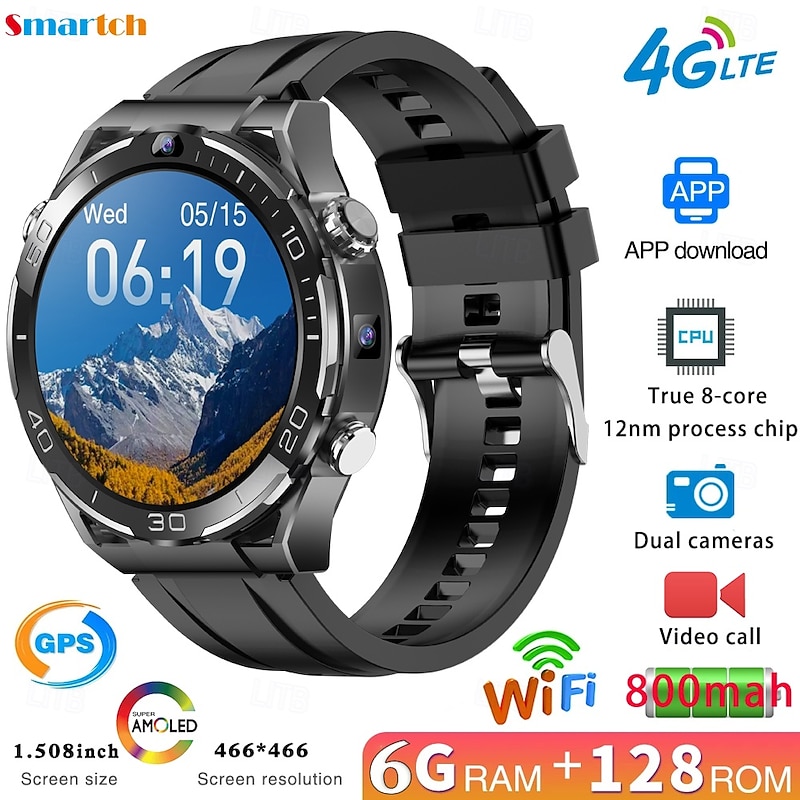 696 JT7 Smart Watch 1.508 inch Smartwatch Fitness Running Watch Bluetooth Pedometer Call Reminder Sleep Tracker Compatible with Android iOS Men GPS Hands-Free Calls with Camera IP 67 45mm Watch Case2