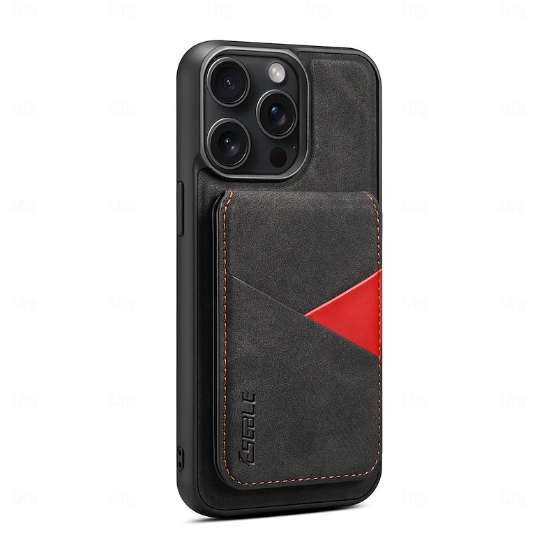 Phone Case For iPhone 16 15 14 Pro Max Plus 13 Pro Max Back Cover with Stand Holder Detachable Magnetic Retro TPU PU Leather2