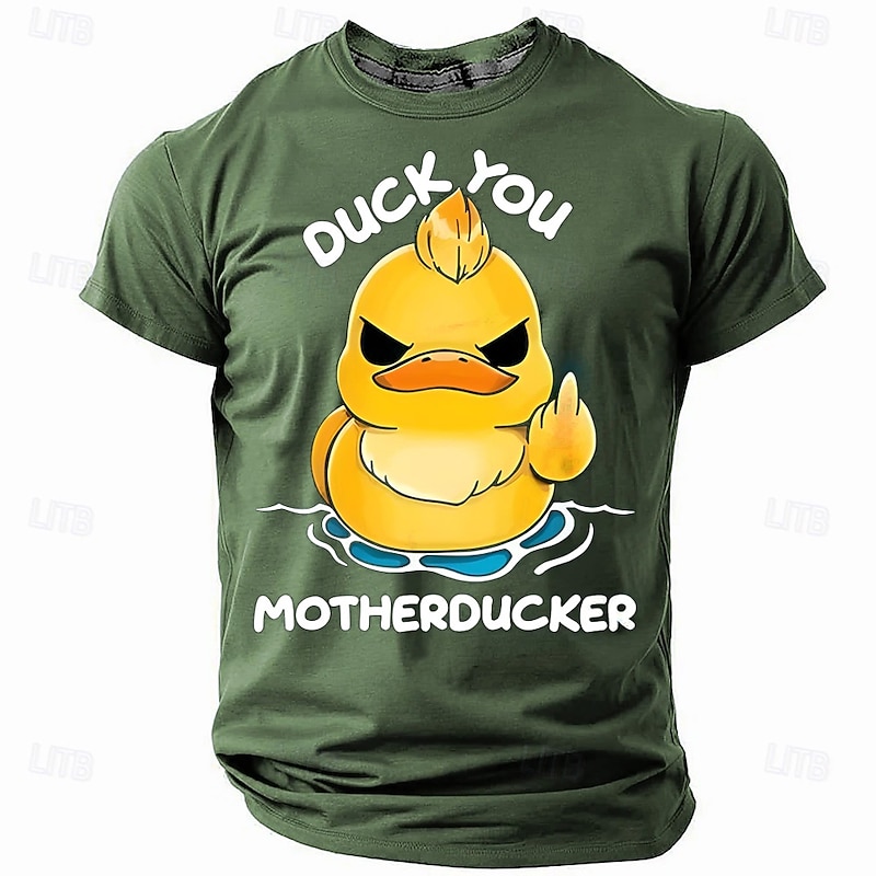 Men's Graphic T-Shirt: Sarcastic Funny Duck You Motherducker Pun Humor Tee3