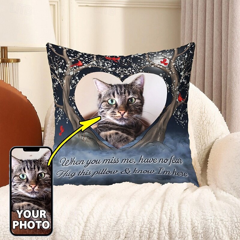 Custom Pillow Cover Add your Image Personalized Gift Memorial Gift Photo Design Picture Pillowcase Cushion Cover 1pc Custom Made Polyester2