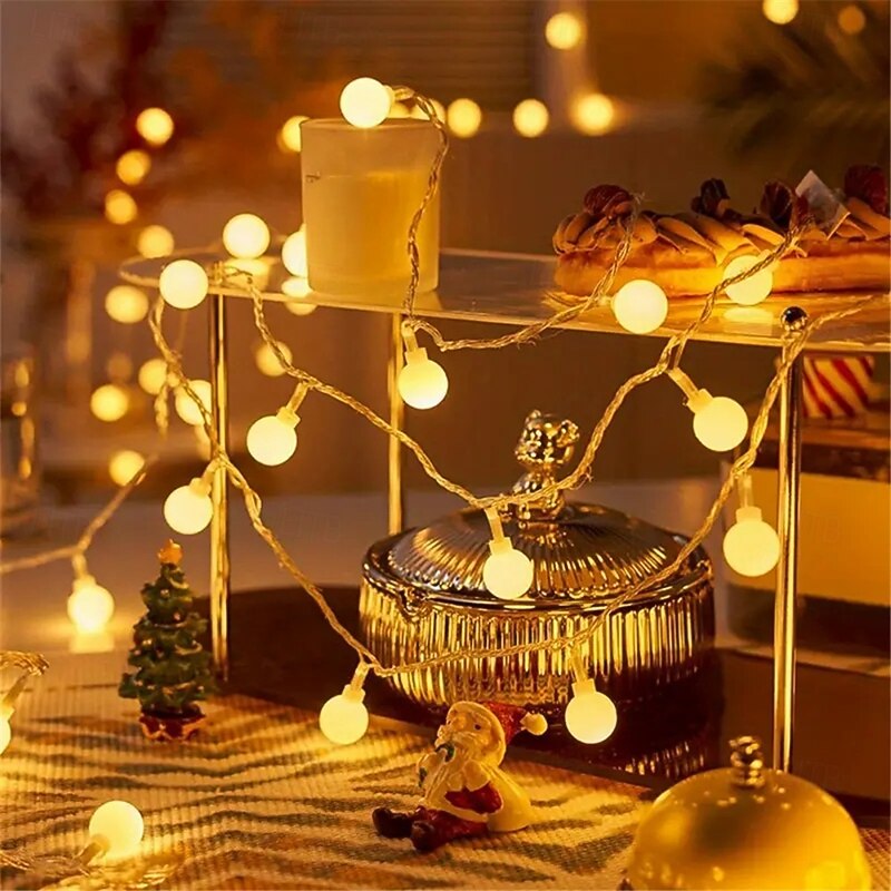 10M 80 LED Globe String Lights Battery Powered, Outdoor String Lights for Christmas, Party, Garden & Holiday Decor2