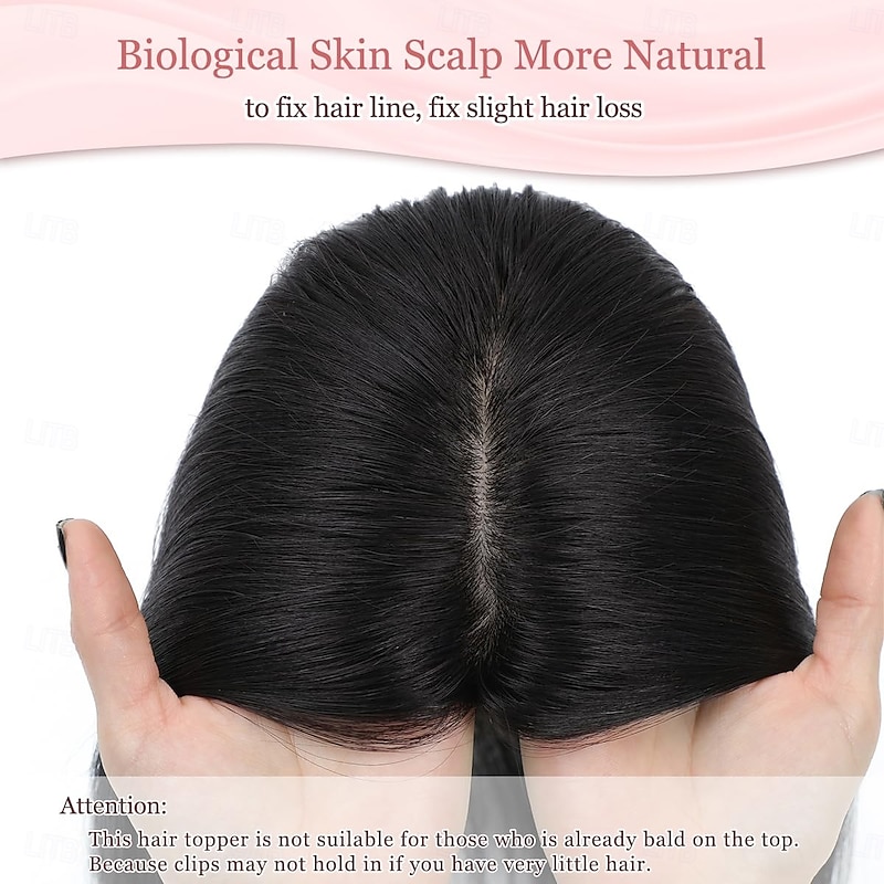 Hair Toppers For Women Real Human Hair 14inch No Bangs 3''x5'' Skin Scalp Hair Toppers For Women Upgrade Premium Remy Hair Toppers Hair Pieces For Women3