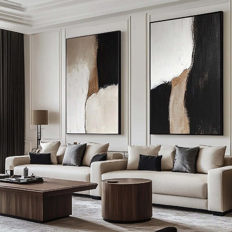 Wabi sabi painting handmade Wall Art Set of 2 Beige Abstract Painting on Canvas hand painted A Pair Beige Texture oil paintings Wall Art Neutral Abstract Wall Art Boho Wal Decor painting4