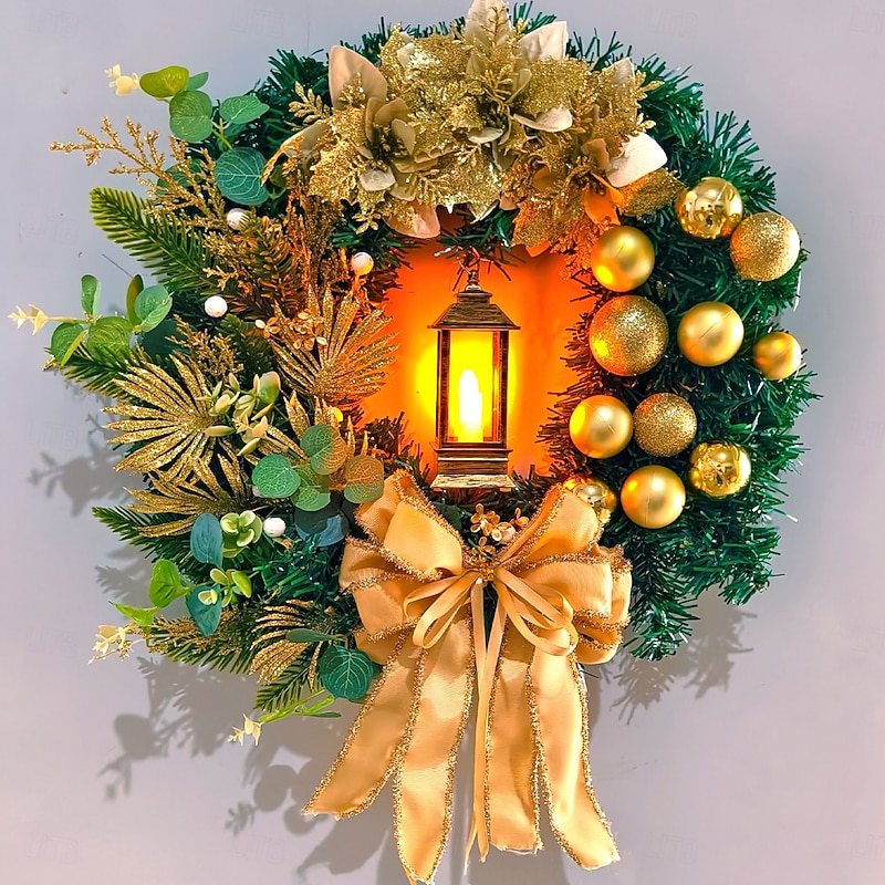 Christmas Lighted Wreath Outdoor for Front Door Winter Wreath Window Wall Decoration Jesus Birth Scene Nativity-Themed Decoration Prop for Holiday Displays, Festive Christmas Door and Wall Decor4