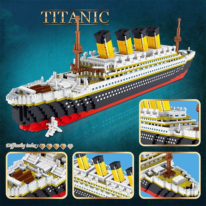 Titanic Ship Model Building Block Set 3D Puzzle Sets DIY Educational Toys Bricks Toy-with 4173Pcs Micro Mini Blocks Ideal Gift for Kids & Adults2