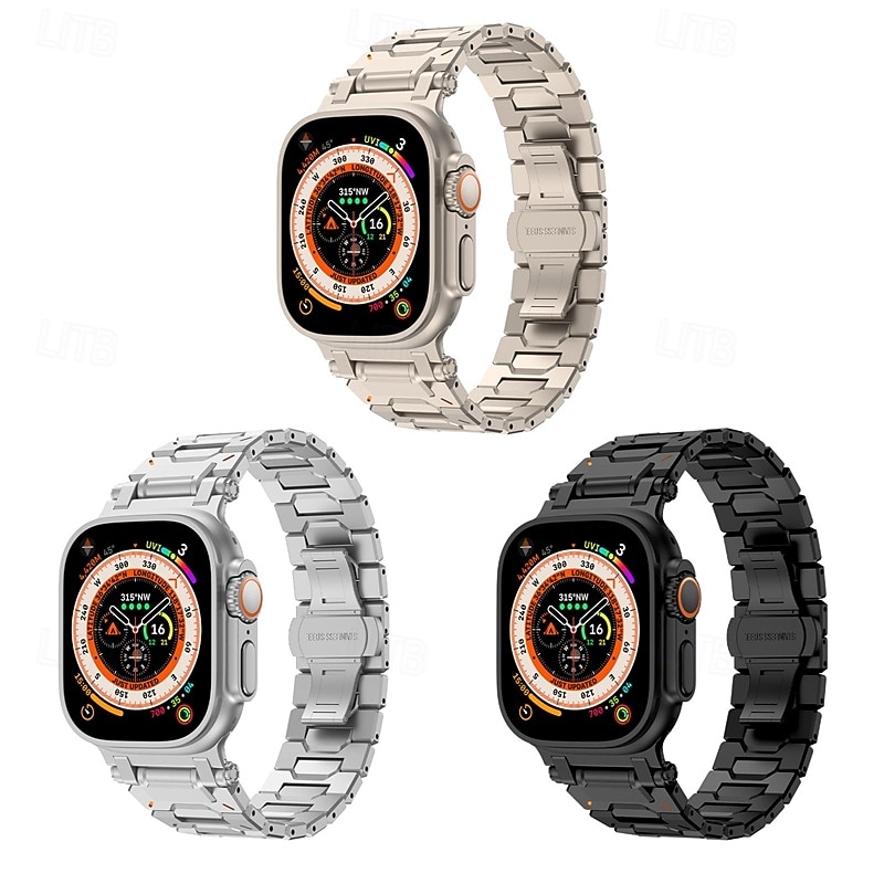Solo Loop Compatible with Apple Watch band 42mm 44mm 45mm 49mm Metal Clasp Adjustable Stainless Steel Strap Replacement Wristband for iwatch Ultra 2 Series 9 8 7 SE 6 5 4 3 2 1