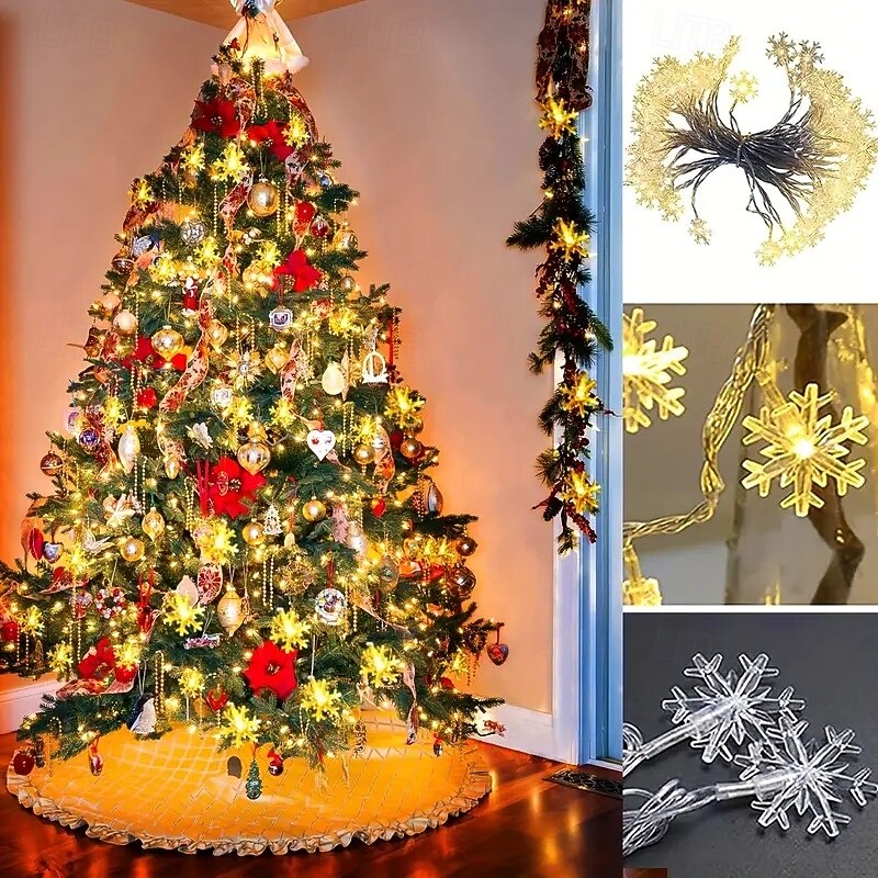 3m Warm White LED String Lights, Battery Powered Holiday Fairy Lights for Indoor Wedding, Christmas, and Party Decorations4