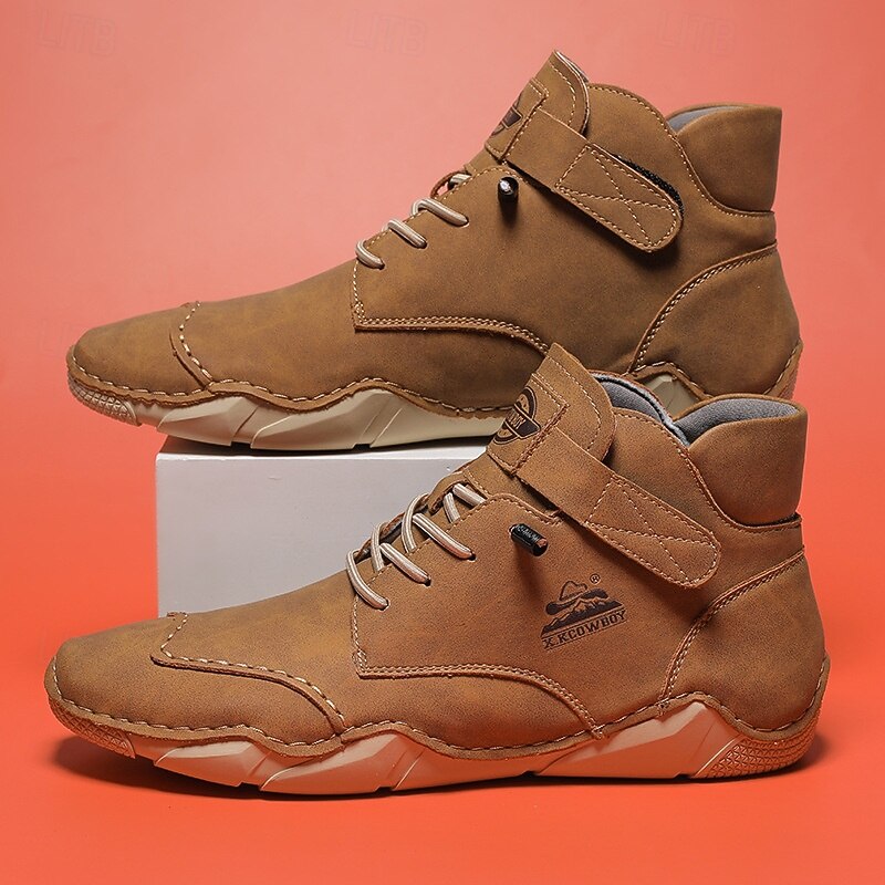 Men's Casual Mint Green Ankle Boots - Lightweight Lace-Up Design with Comfortable Sole for Outdoor and Daily Wear4