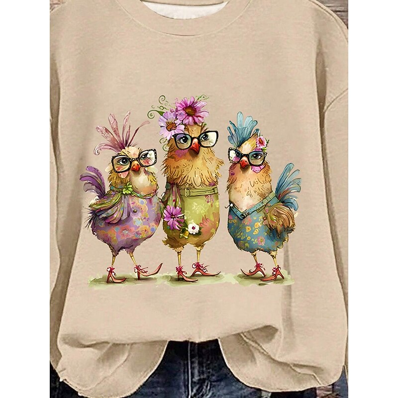 Women's Pullover Animal Dailywear Casual Print Casual Hoodie Long Sleeve Micro-elastic Fall Winter Comfrt Breathable Soft Fabric3