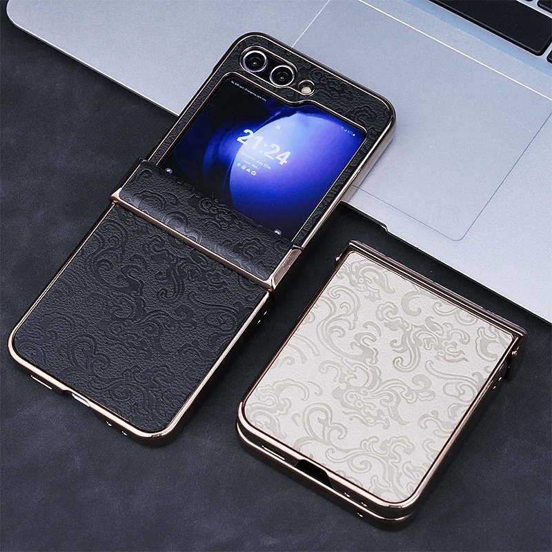 Phone Case For Samsung Galaxy Z Flip 7 Z Flip 6 Z Flip 5 Z Flip 4 Z Flip 3 Back Cover Shockproof Retro PC PU Leather3
