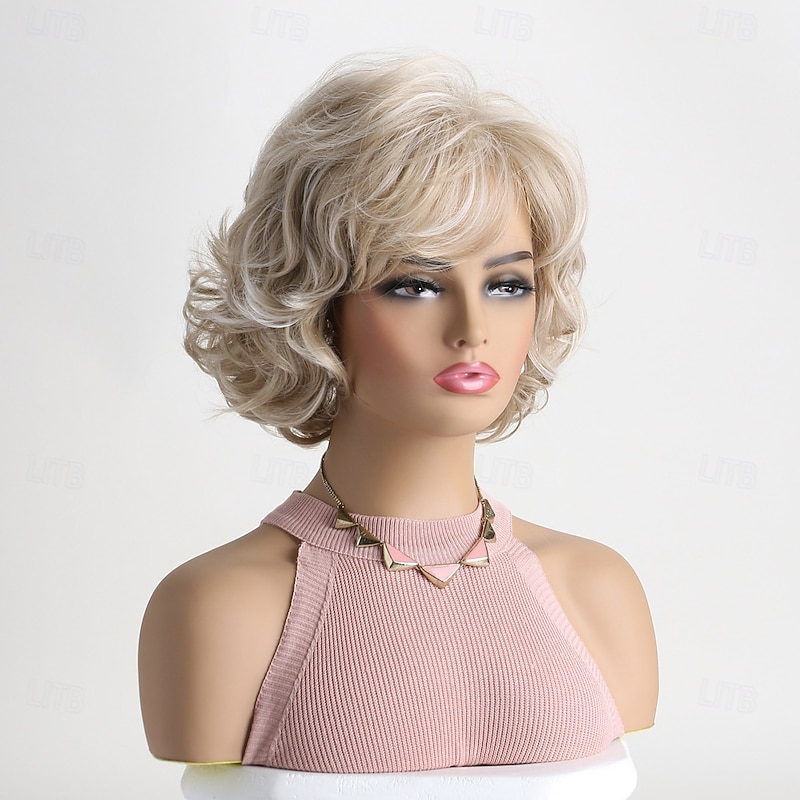 Pixie Layered Short Blonde Wig Short Curly Wigs for White Women Black4