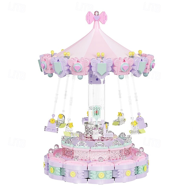Rotating Carousel DIY Building Block for Girls and Boys 6 -12 Years Old 1680 pcs STEM Construction Toy Christmas and Valentine Gifts for Adults and Aged 8 9 10 11 12 Kids