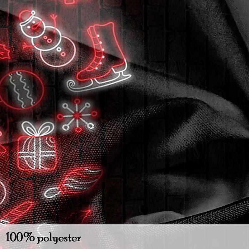 Christmas Men's Santa Claus Christmas Tree Neon Dress Shirt Button Up Shirt Long Sleeve Casual Party Evening Wear Daily Festival Fall Winter Spring & Summer Shirt Collar Button Up 3D Print Black3