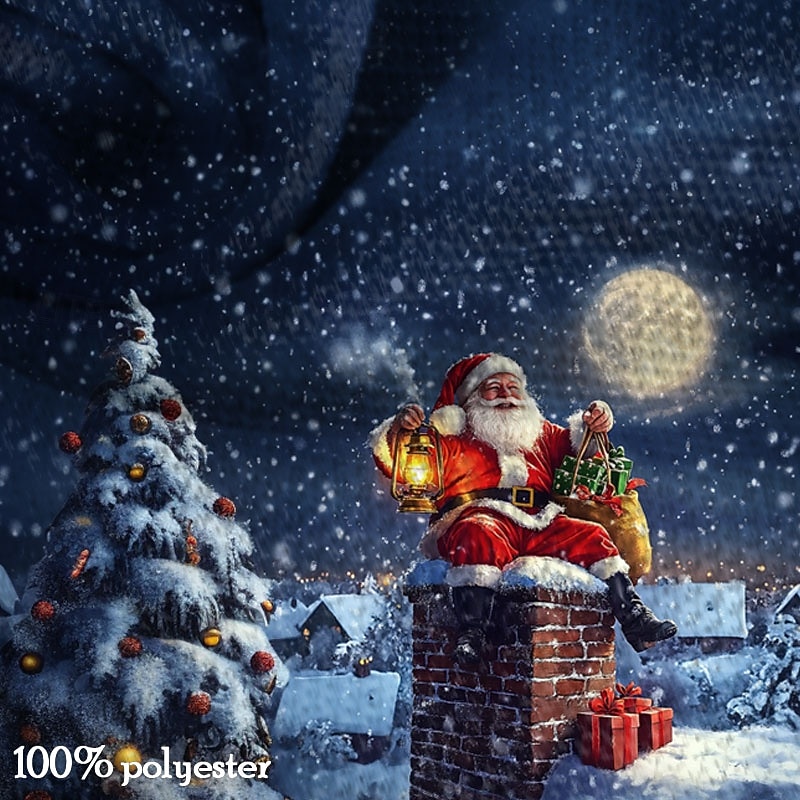 Christmas Men's Santa Claus Polo Shirts Golf Polos Shirts Long Sleeve Polo Shirts Collar Casual Party Evening Wear Dailywear Vacation Festival Buttons 3D Print Dark Blue3