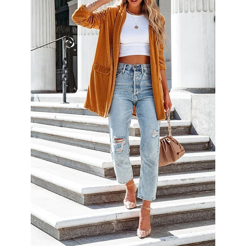 Women's Winter Coat Outdoor Street Daily Wear Fall Winter Regular Coat Regular Fit Thermal Warm Breathable Stylish Casual Jacket Long Sleeve Solid Color with Pockets Pink Wine Dark Green2