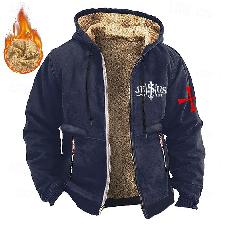 Men's Jesus Cowboy Sweatshirt Long Sleeve Sweatshirts  Hooded Vintage Western Style Sports & Outdoor Vacation Fall & Winter Black Brown Green Clothing Apparel Designer Graphic Print S M L XL XXL XXXL2