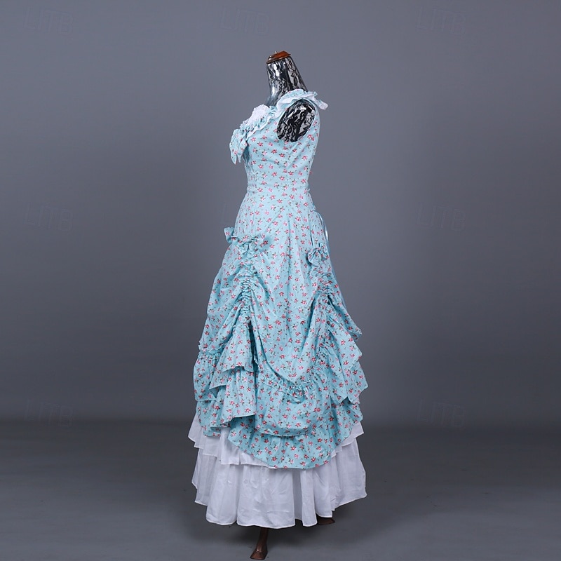 Rococo Victorian Ball Gown Floor Length Dress Fancy Dress Women's Carnival New Year Masquerade Vacation Dailywear Evening Party Adults' Dress Spring & Summer2