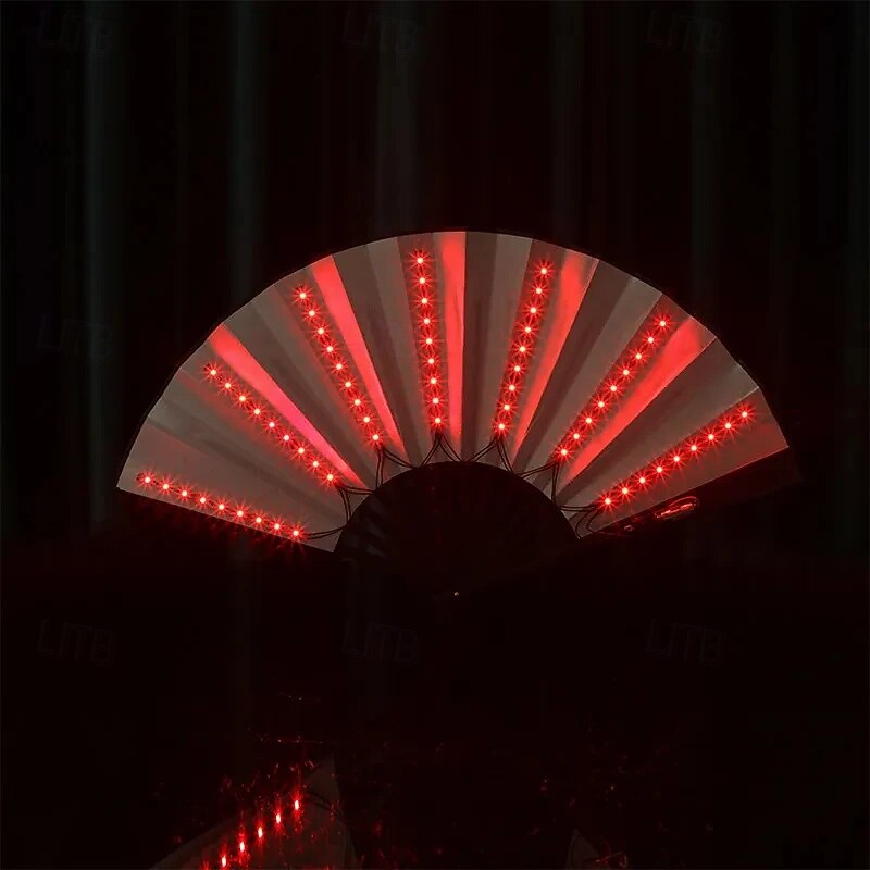 Glow Folding Led Fan Dancing Light Fan Night Show Halloween Christmas Rave Festival Accessories Glow In The Dark Party Supplies4