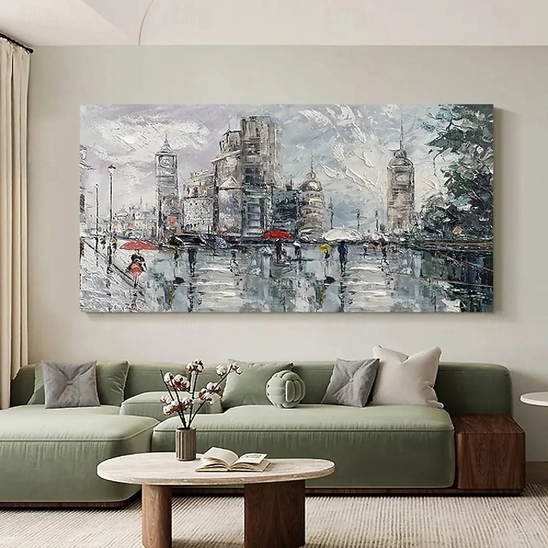 Large New York city painting hand painted Abstract City Painting handmade Urban Art Painting hand painted City Skyline Painting New York Skyline oil painting city paintings Wall Art Abstract Painting2
