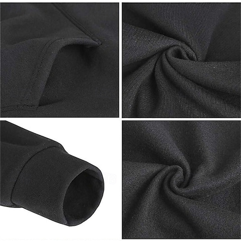 Men's Pullover Hoodie Sweatshirt Long Sleeve Hooded Top Outdoor Thermal Warm Fleece Lining Workout Soft Winter Polyester Dark Grey Black White Gym Climbing Camping / Hiking / Caving2