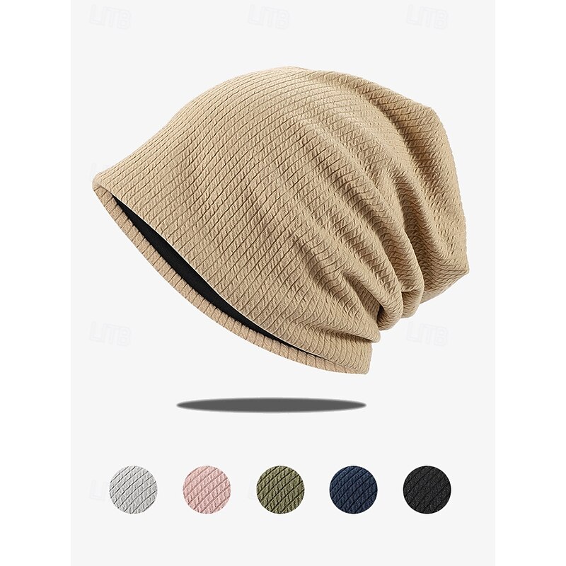 Women's Slouchy Beanie Hat with Textured Knit Design, Casual Lightweight Cap for Autumn and Winter Fashion