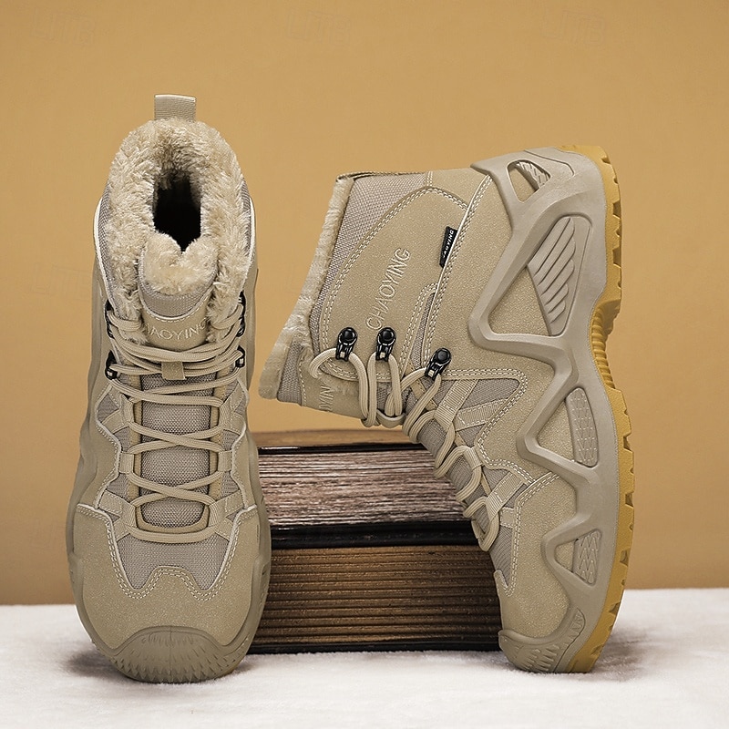 Men's Waterproof Winter Hiking Boots with Fur Lining – Insulated Outdoor Snow Boots for Cold Weather2