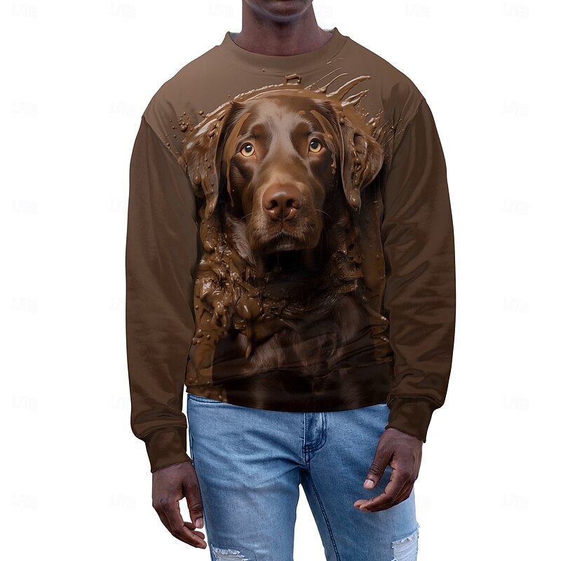 Men's Graphic Dog Sweatshirts Golf Pullover Sweatshirt Long Sleeve Sweatshirt Hooded Vacation Cool Daily Print Vacation Sports Outdoor Going out Printing Winter Spring &  Fall4