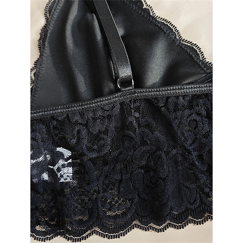 Women's Loungewear Pure Color Corsets Carnival Party Valentine's Day Breathable Straps Sleeveless Lace Backless Summer Spring Home Outfits3