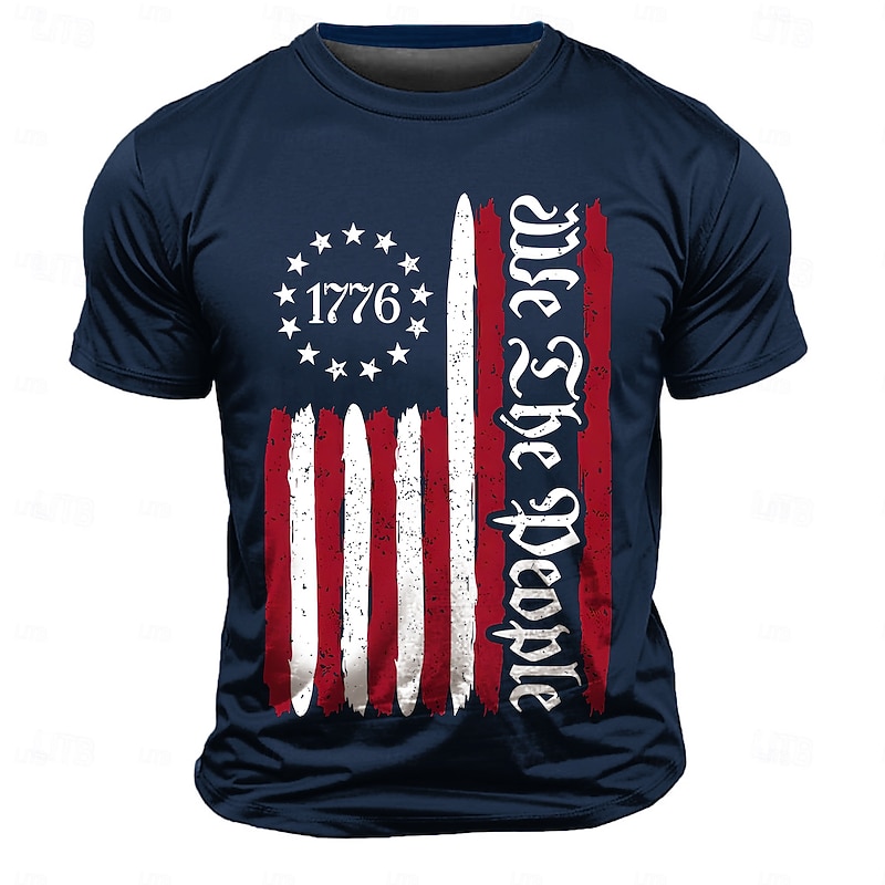 Veterans Day Men's Patriot Patriotic Veteran American US Flag Patriotic T shirt Short Sleeve T shirt 3D Print Crew Neck Shirt Daily Athleisure Sports Outdoor Casual Hiking Dark Brown Black Dark Blue3